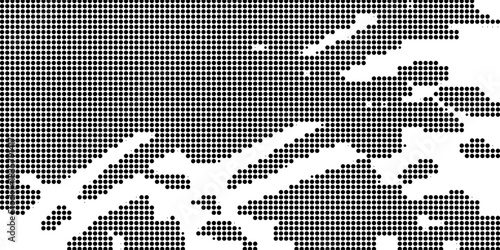 Grunge halftone gradient background. Faded grit noise texture. White and black sand wallpaper. Retro pixelated backdrop. Anime or manga style comic overlay. Vector graphic design textured template