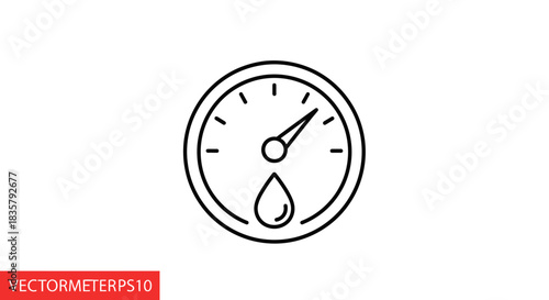 Vector outline illustration depicting a fuel gauge indicator providing measurement accuracy