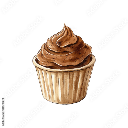chocolate mousse hand drawn vector illustration