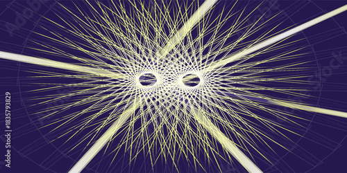 abstract mandala flow line net shape with sphere on navyblue background can be use for food and beverage label technology product advertisement packaging design vector eps.