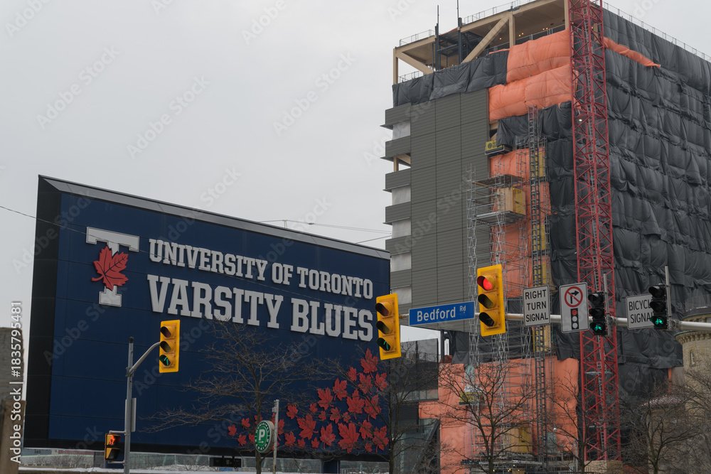 Naklejka premium billboard outside Varsity Centre, a stadium and play field at the University of Toronto, 299 Bloor St W, Toronto