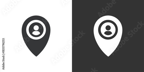 User Location Pin icon. Solid glyph series icon