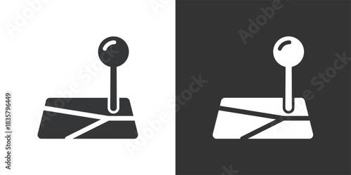 Map with Pin icon. Solid glyph series icon