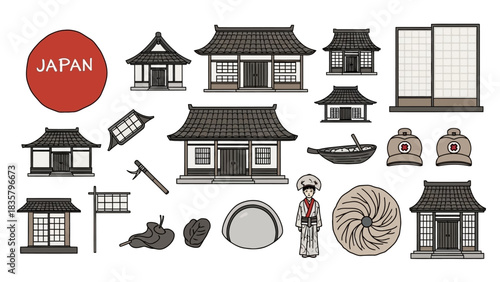 Explore traditional Japanese culture and architecture with these charming temple buildings, foods, and authentic details perfect for travel and cultural projects.