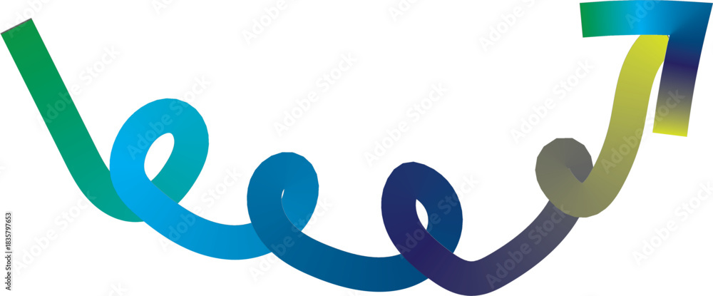 Fototapeta premium Abstract colorful swirling ribbon on white background