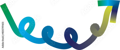 Abstract colorful swirling ribbon on white background