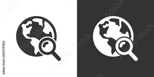 Global Search icon. Solid glyph series icon
