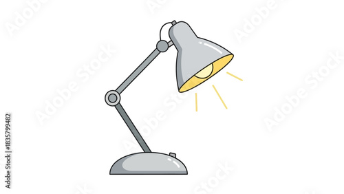 Brightly illuminated adjustable desk lamp design perfect for modern home office study and focused work illumination