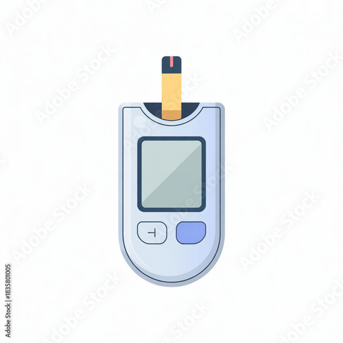 Blood Glucose Monitor Vector Illustration
