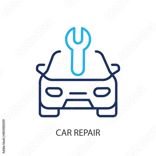 Car repair thin line icons. Original vector illustration.