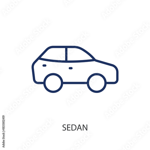 Sedan thin line icons. Original vector illustration.