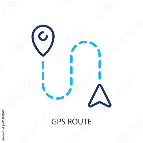 GPS Route thin line icons. Original vector illustration.