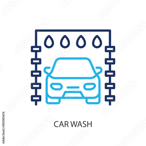 Car wash thin line icons. Original vector illustration.