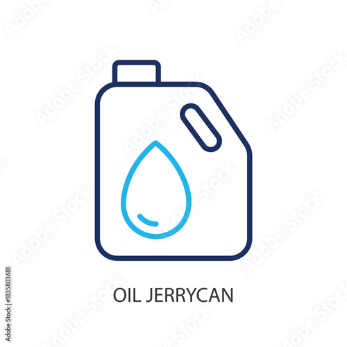 Oil jerrycan thin line icons. Original vector illustration.