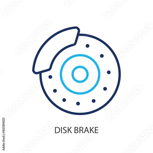 Disk brake thin line icons. Original vector illustration.