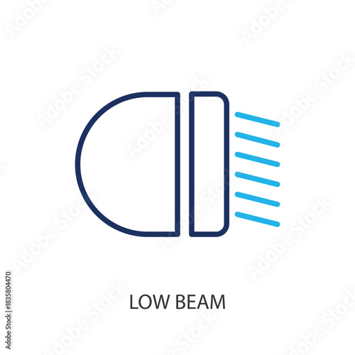 Low beam thin line icons. Original vector illustration.