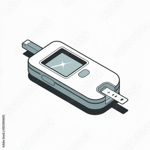 Blood Glucose Monitor Vector Illustration