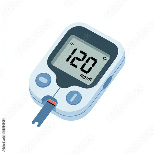 Blood Glucose Monitor Vector Illustration