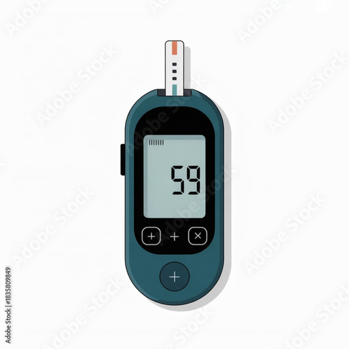 Blood Glucose Monitor Vector Illustration
