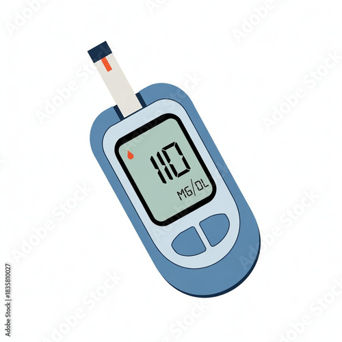 Blood Glucose Monitor Vector Illustration