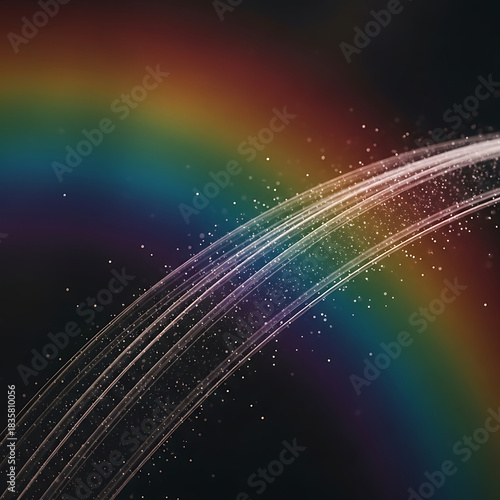 Experience vibrant rainbow light trails with sparkling dust for magical designs now