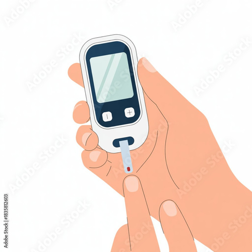 Blood Glucose Monitor Vector Illustration