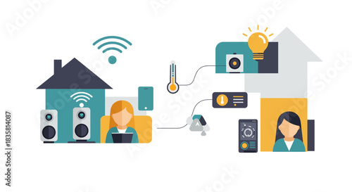 Smart home automation system for modern living concept, experience the convenience of interconnected devices for a seamless and efficient lifestyle