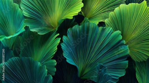 a close up photo of large leaves with vein patterns, creating an artistic, abstract background