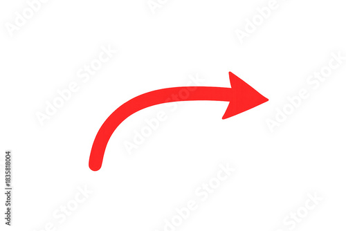 Free Download Red curved arrow graphic conveying navigation, next step, or a turn, isolated with a transparent background - GFXLoad