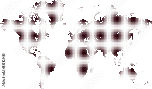 Earth map in star shape pattern. World map design with star shape dotted pattern vector infographic design. Continents and country with a stylish star shape dotted effect representing of the earth