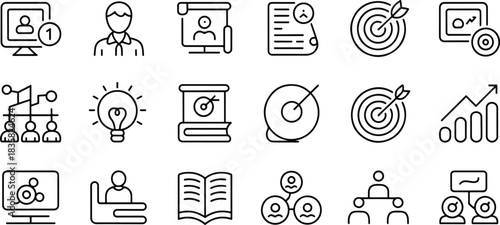 Business and Management Vector Icon Set
