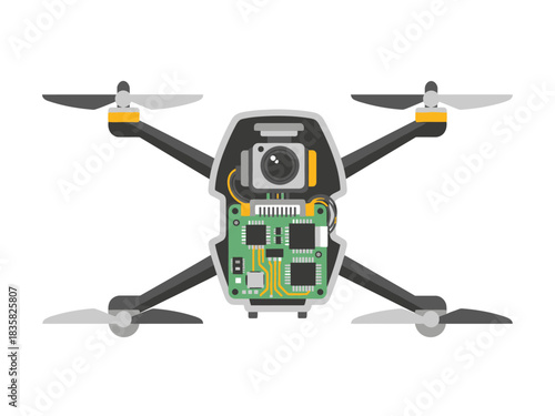 Drone Components Unveiled Detailed View of Internal Electronics