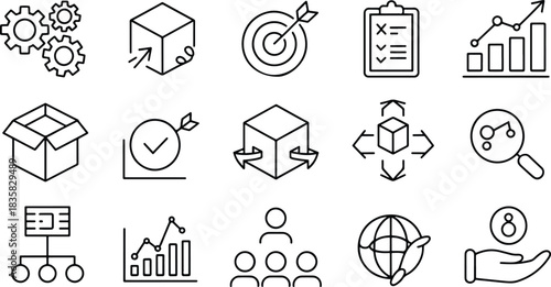 Business Process Automation and Management Icons