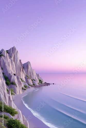 Coastal Cliffs at Sunset with Calm Ocean