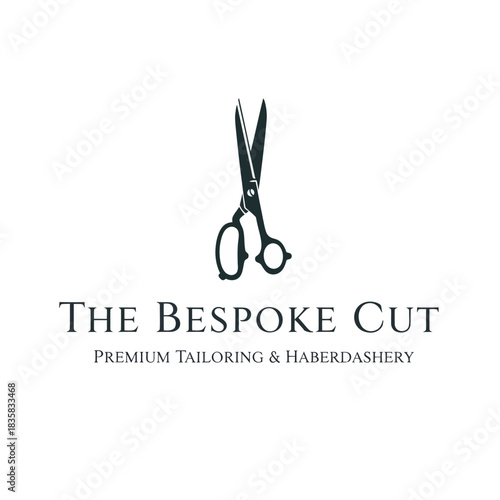 Cuadro en lienzo Elegant Black Scissors Logo for The Bespoke Cut Tailoring and Haberdashery