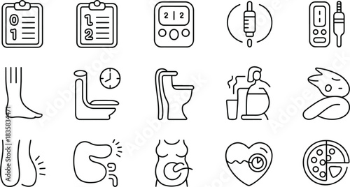 Collection of Health and Wellness Line Icons