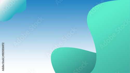 background vector green heart on blue sky