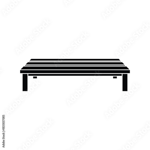 Bench Silhouette Icon Isolated on White Background. Vector Illustration.