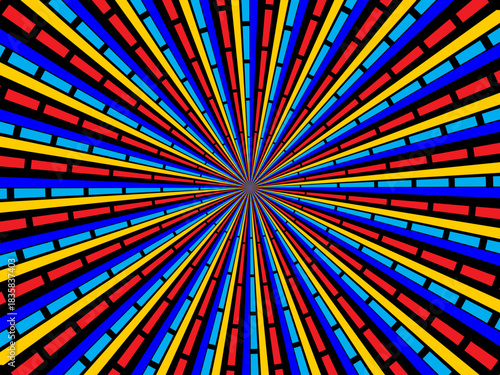 Swirling radial retro background. Vector illustration for swirl design. Spinning spiral vortex. Helical rotating beam. Unifying the psychedelic measurable line. Delightful sunshine.