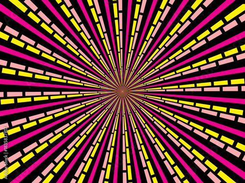Swirling radial retro background. Vector illustration for swirl design. Spinning spiral vortex. Helical rotating beam. Unifying the psychedelic measurable line. Delightful sunshine.