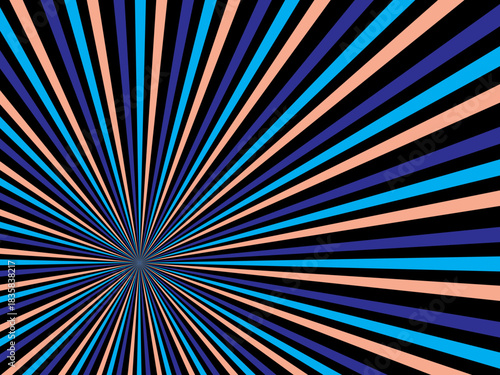 Swirling radial retro background. Vector illustration for swirl design. Spinning spiral vortex. Helical rotating beam. Unifying the psychedelic measurable line. Delightful sunshine.