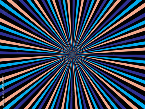 Swirling radial retro background. Vector illustration for swirl design. Spinning spiral vortex. Helical rotating beam. Unifying the psychedelic measurable line. Delightful sunshine.