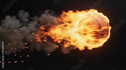 Burning Basketball Speed Burst, Explosive 4K Fire Motion Visual