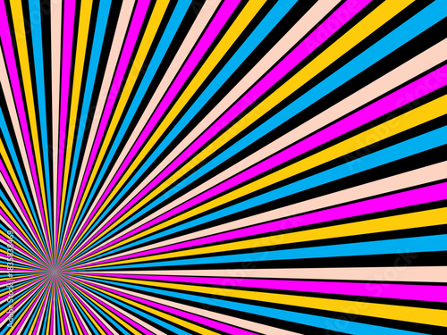 Swirling radial retro background. Vector illustration for swirl design. Spinning spiral vortex. Helical rotating beam. Unifying the psychedelic measurable line. Delightful sunshine.