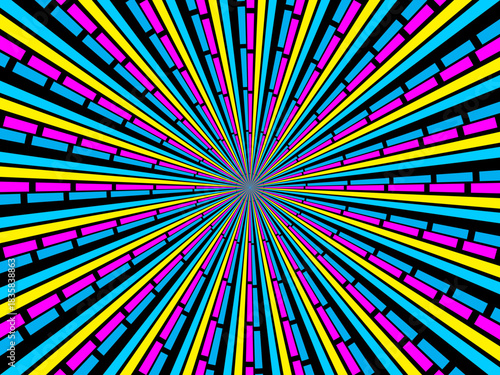 Swirling radial retro background. Vector illustration for swirl design. Spinning spiral vortex. Helical rotating beam. Unifying the psychedelic measurable line. Delightful sunshine.