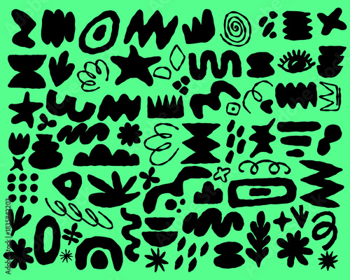 Abstract Artistic Elements boho shape clip art collection editable, hand drawn design elements, perfect for adding a touch of creativity and originality to any project.