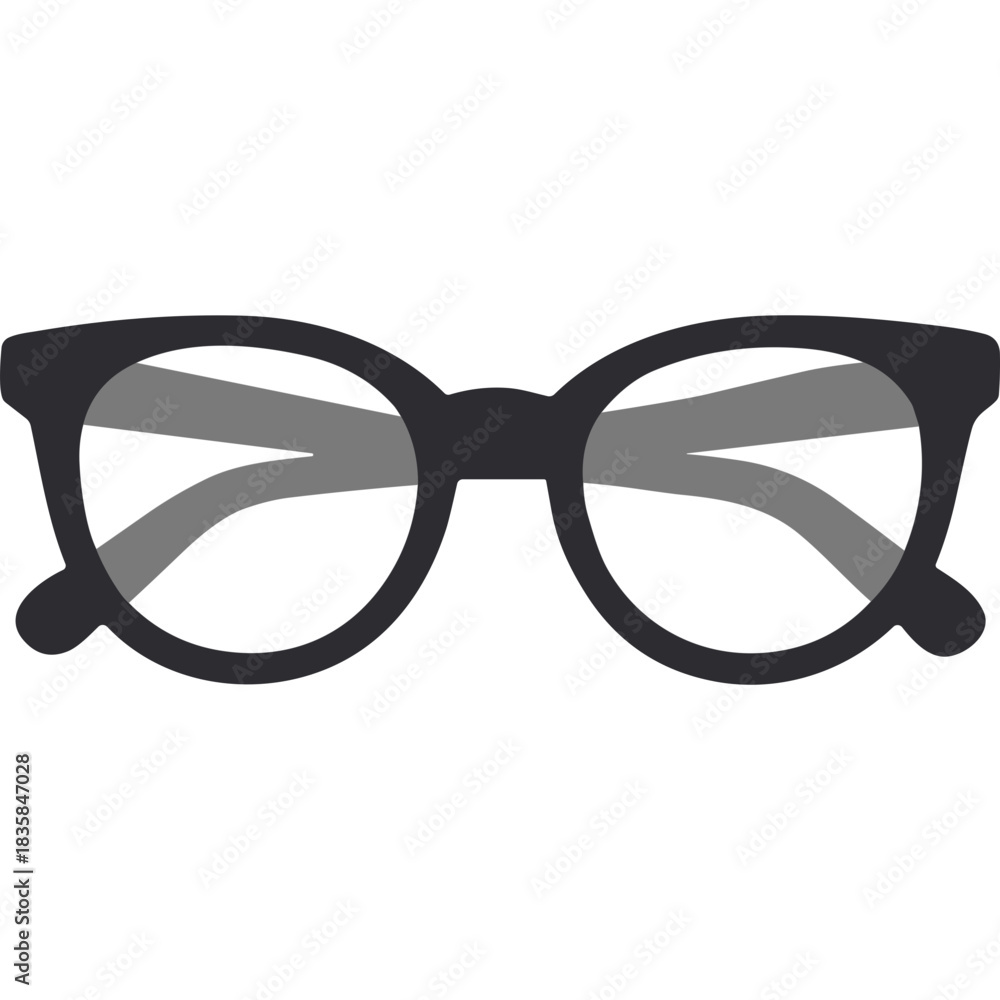 Fototapeta premium Stylish Black Eyeglasses with Round Lenses and Thick Frames Isolated on a Transparent Background Perfect for Vision Care and Fashion Accessories