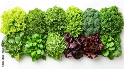 Fresh and Vibrant Assortment of Healthy Green Leafy Vegetables