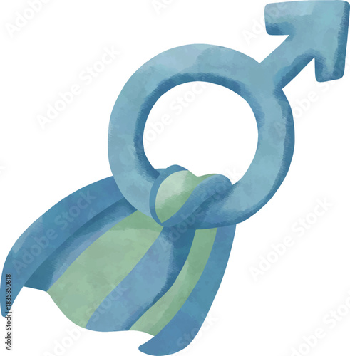 Watercolor Male Symbol Clipart – International Men’s Day Icon