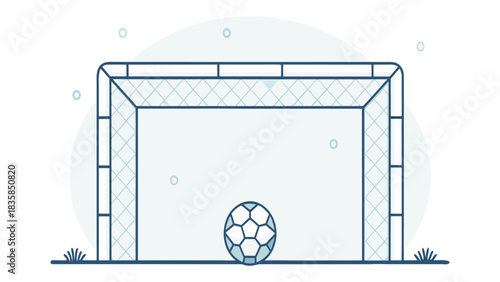 Soccer Goal and Ball Illustration | Football Net and Equipment